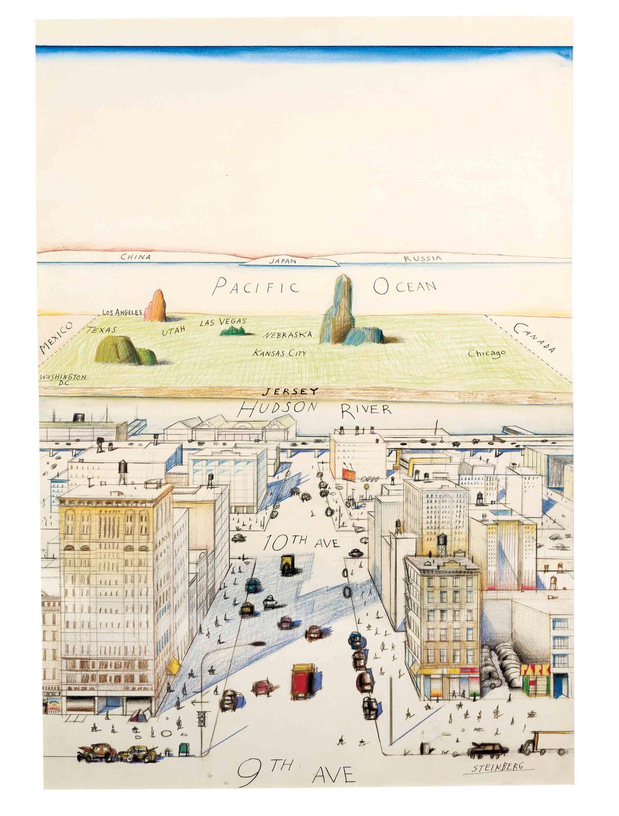 Saul Steinberg 代表作示例
