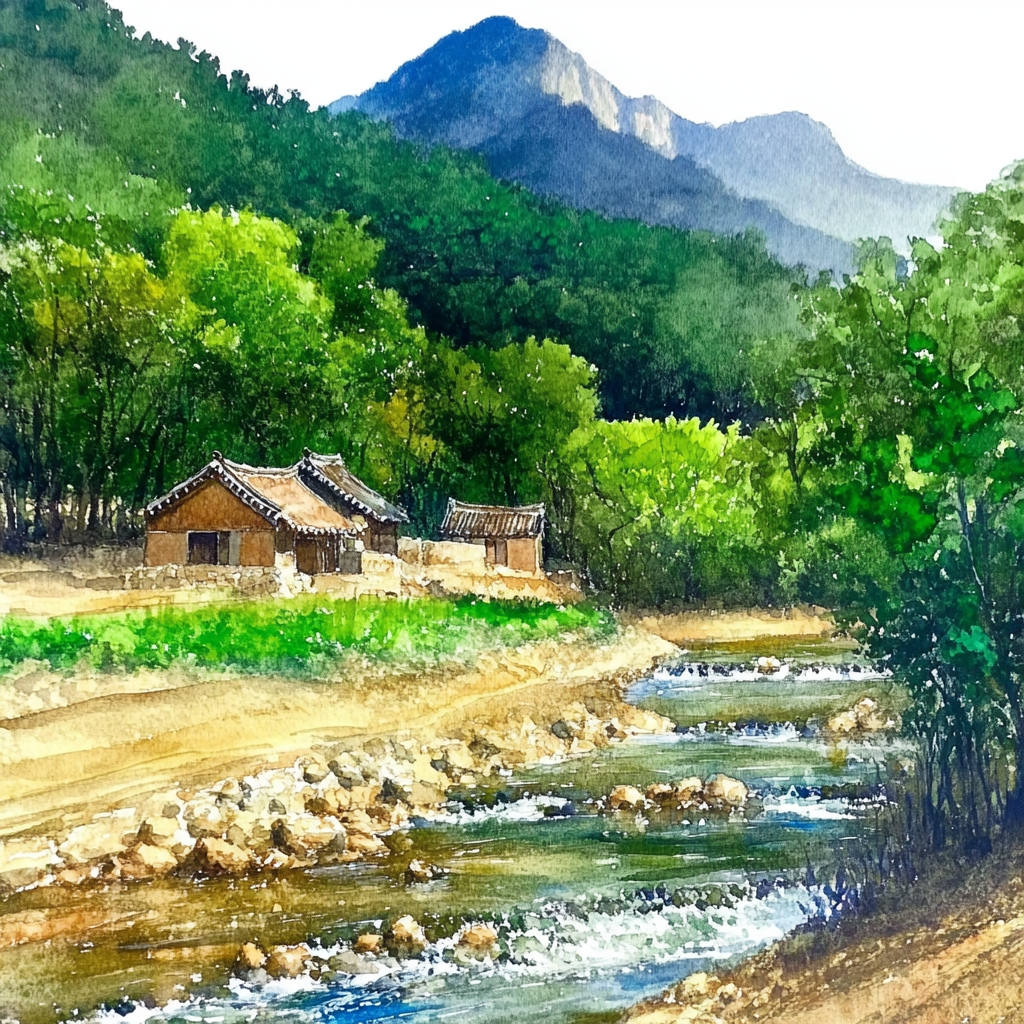 Korean Watercolor Archive 治愈插画示例