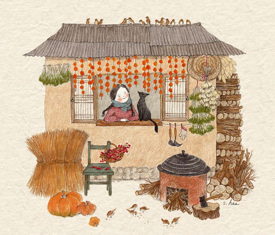 Season & Cats Project 治愈插画示例